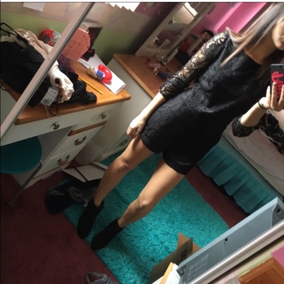 Black lace romper