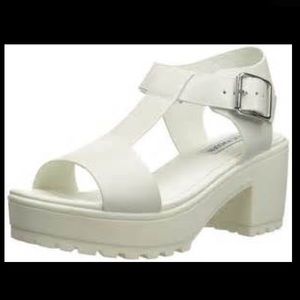Steve Madden platform sandals in white