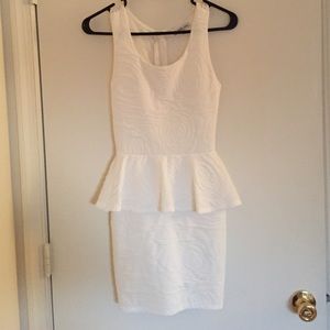 White peplum dress