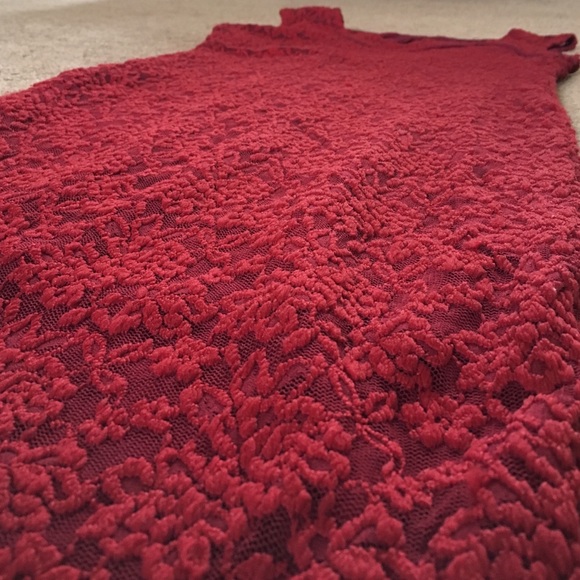 Red lace cocktail dress
