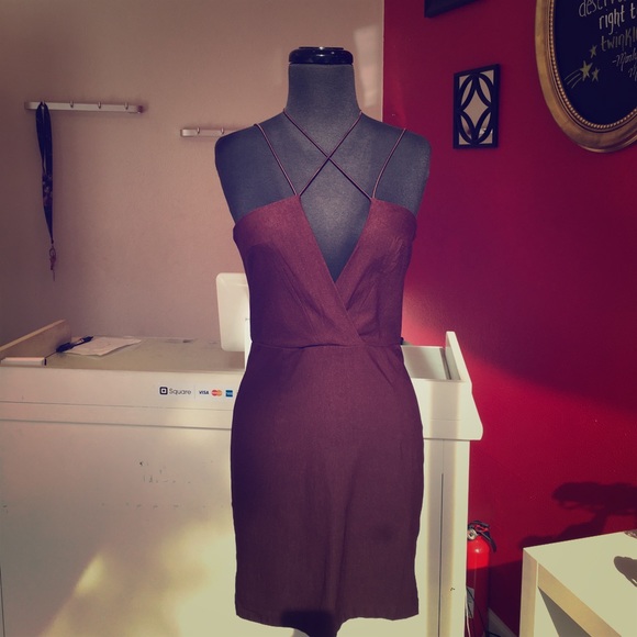 Merlot Criss-Cross Strappy Bustier dress