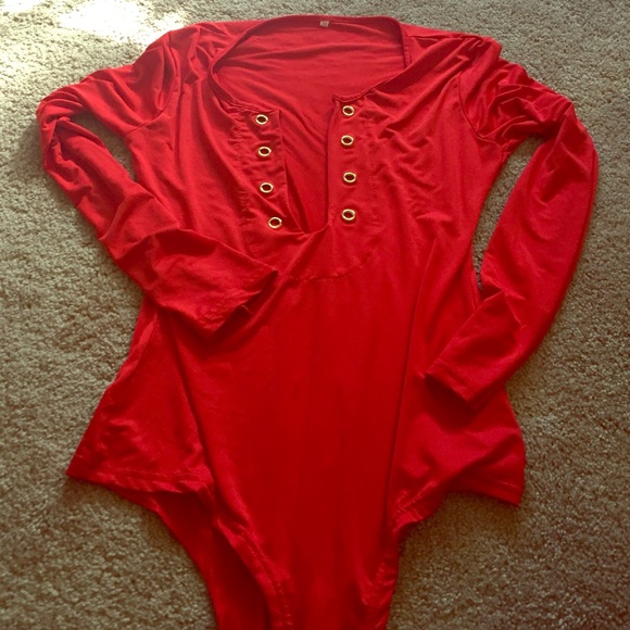 Red Lace Up Bodysuit (Needs Laces)