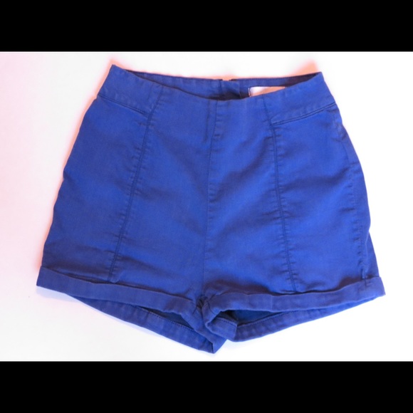 High Waisted Blue Shorts