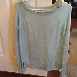 LC Lauren Conrad blue sparkly bow crewneck sweater
