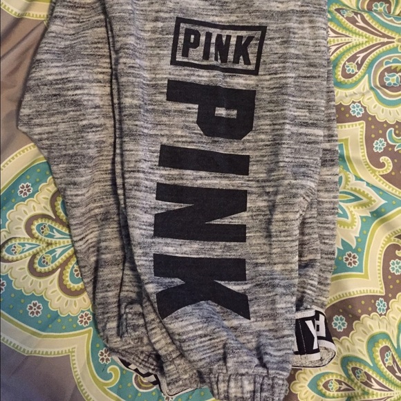 Super cute gray sweat pants from Victoria Secret(: