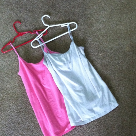 Pink and white camis