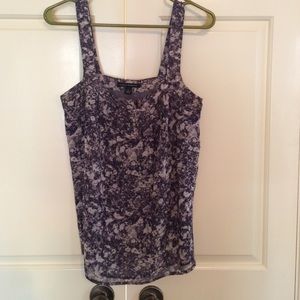 BR purple pattern silk tank top