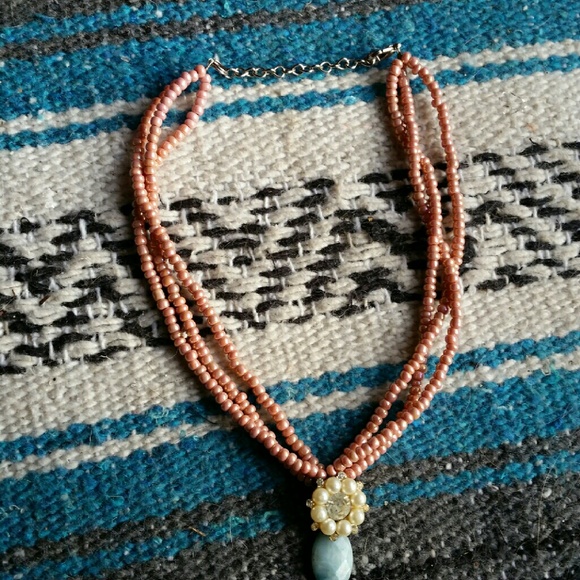 Gorgeous, Pink Beaded necklace with Pendant