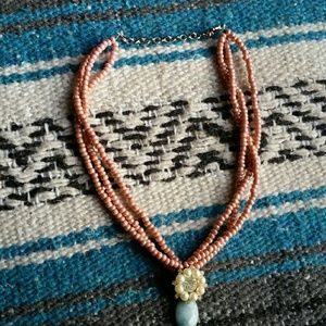 Gorgeous, Pink Beaded necklace with Pendant