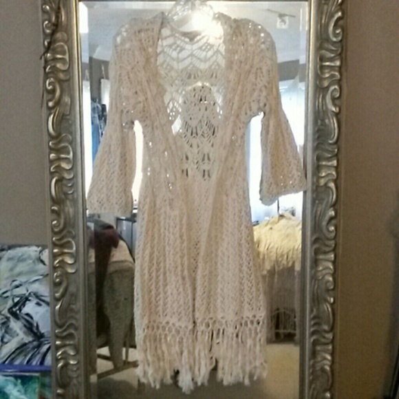 BLU-PEPPER Crochet Boho Cardigan