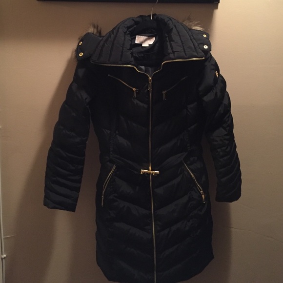 Michael Kors belted faux fur jacket