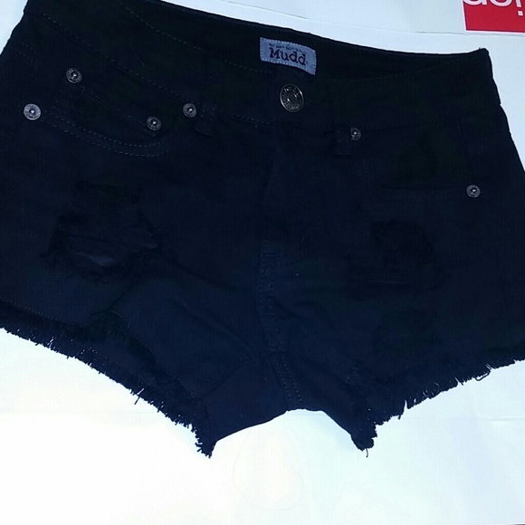 Black Ripped Shorts - Picture 3 of 4