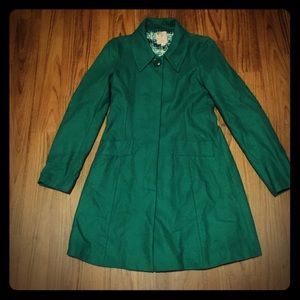 TULLE LONG GREEN PEA COAT / TRENCH COAT