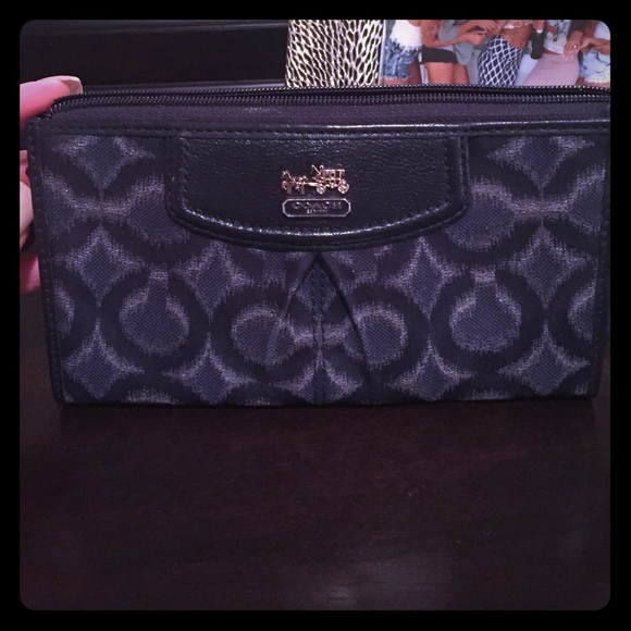 Navy Coach Wristlet