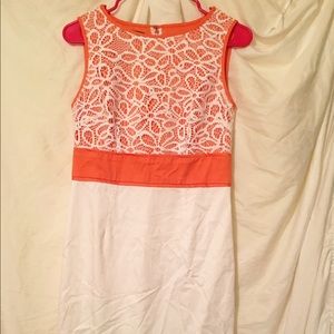 Roz & Ali orange and white dress