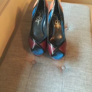 Color block Jessica Simpson heels