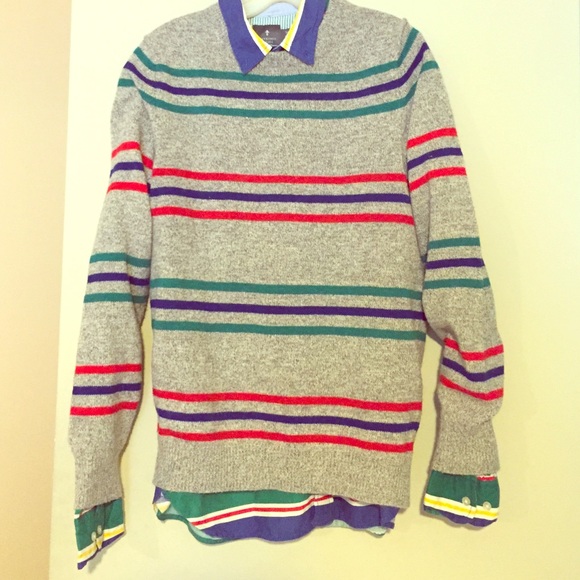sweater with button up underneath