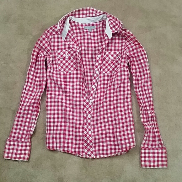 Delia's Red Plaid Buttoned Shirt - Picture 1 of 3