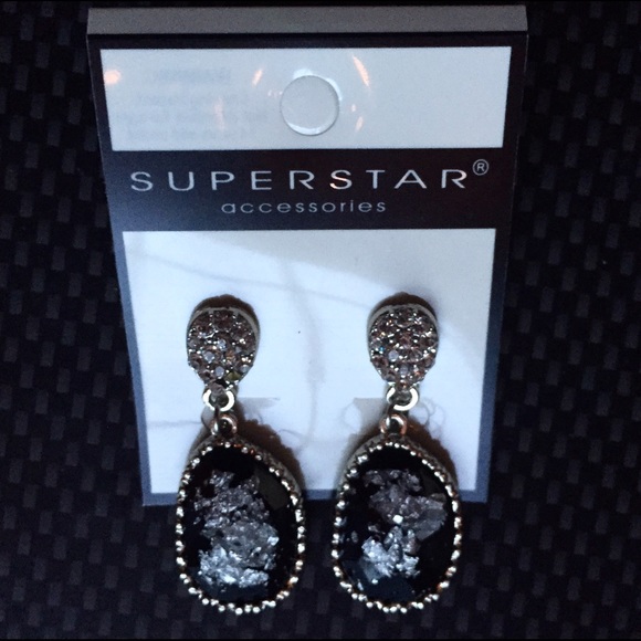 Black and Silver Earrings