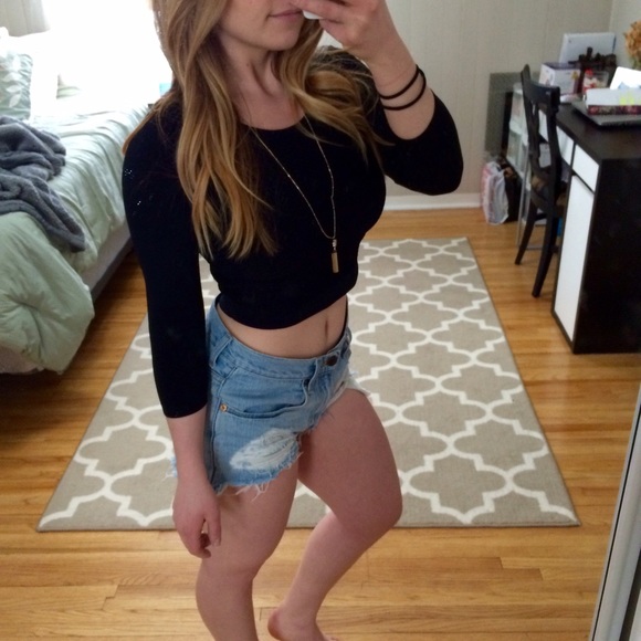 NWT Tight Crop Top Black size small