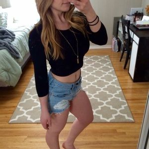 NWT Tight Crop Top Black size small