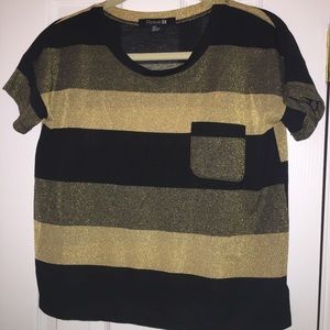 Forever 21 Metallic Stripe Top