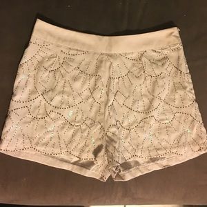 Neutral Beaded Shorts