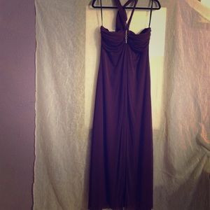 Long elegant Plum Dress.