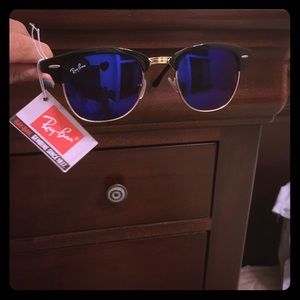 Ray-Ban Dark Blue Tinted Clubmaster Sunglasses