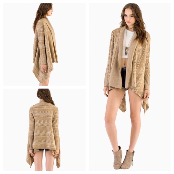 {BB DAKOTA} 'Kali' Wrap Sweater Cardigan Tan - Picture 2 of 4