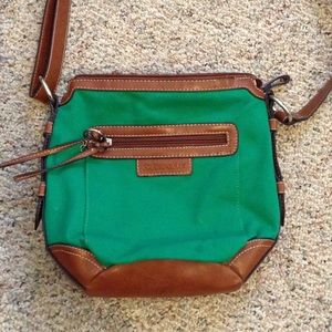 Green satchel purse