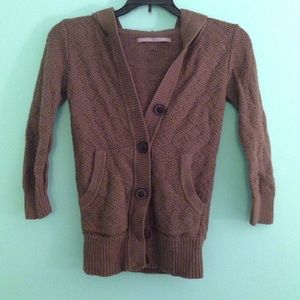 Rubbish (Nordstrom) brown hooded cardigan