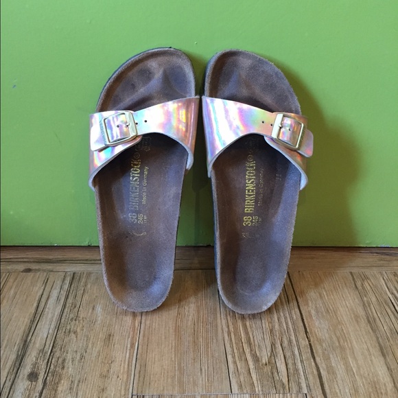 Birkenstock Shoes - Birkenstock Madrid sandals! Metallic rose gold!