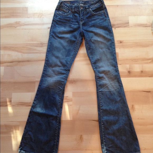 Silver jeans.