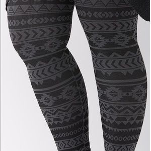 RESERVED Aztec leggings and palm print dress combo