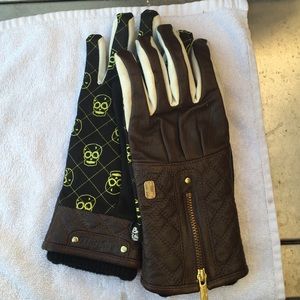 Bonfire Leather Skull Gloves