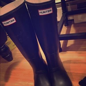 Matte Black Size 10 Hunter Rain Boots