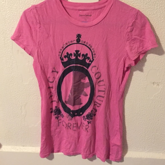 SOLD- Juicy Couture Pink Logo Tee Shirt size Small - Picture 1 of 4