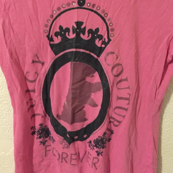 SOLD- Juicy Couture Pink Logo Tee Shirt size Small - Picture 2 of 4