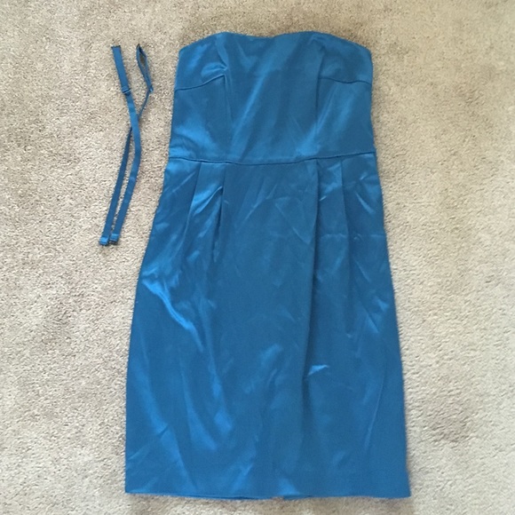 Teal cocktail dress with pockets