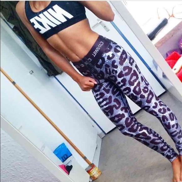 Leopard print workout pants