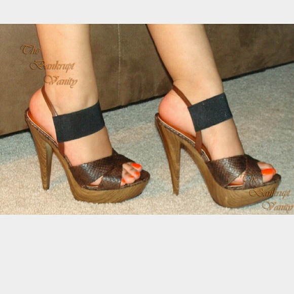 Jessica Simpson Shoes - Jessica Simpson Brown Snake Stiletto Heels 9