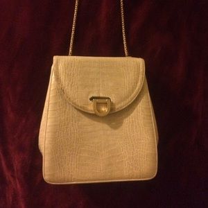 Vintage cross body beige snakeskin