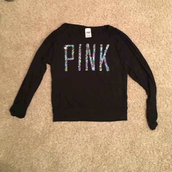 Black and Sparkly PINK long sleeve shirt