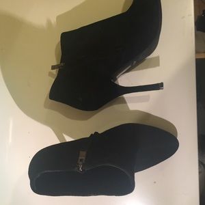 Black suede Aldo booties. Size 8.