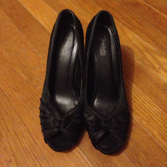 Black Peep Toe Heels