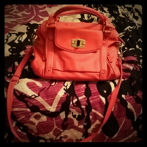 Coral satchel handbag