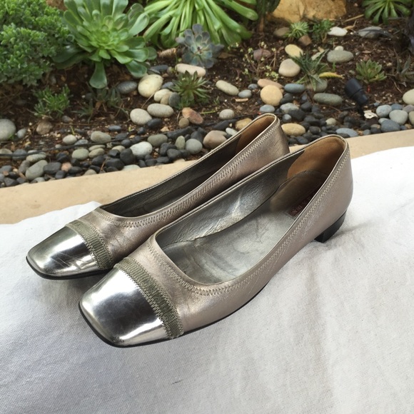 Prada Shoes - PRADA authentic silver metallic flats