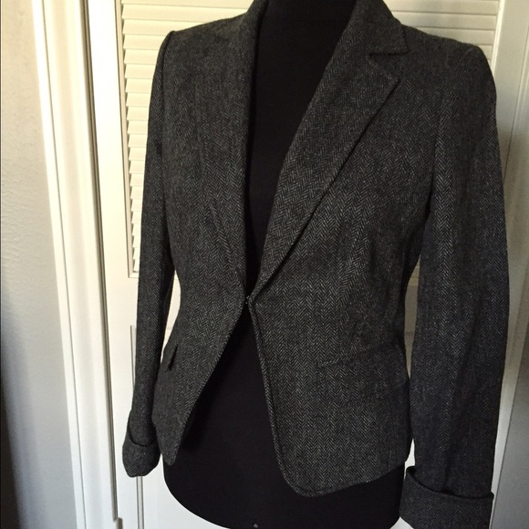 J Crew herringbone grey blazer
