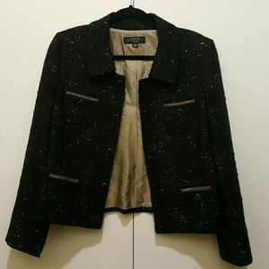 TAHARI LUXE BLACK/Gold Tweed Blazer